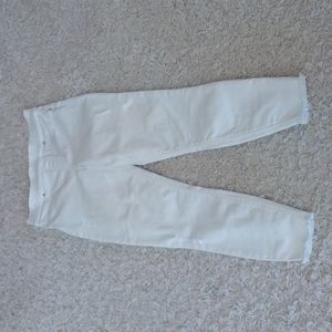 Spanx Size Medium White Distressed  Pants. Two Back Pockets.